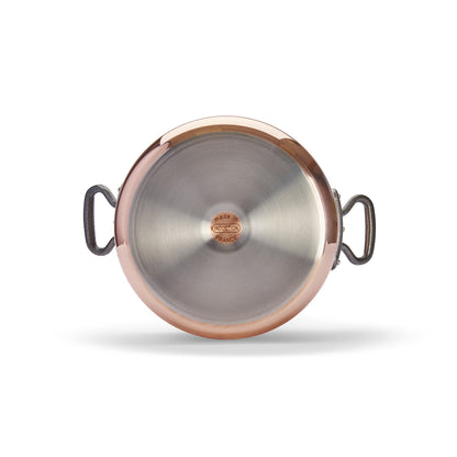 De Buyer Prima Matera copper stewpan + lid for induction, cast-iron handles