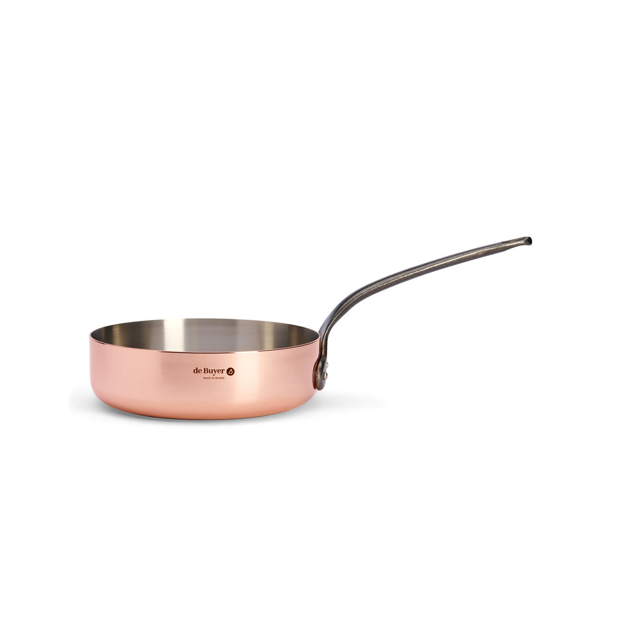 De Buyer Inocuivre sauteuse med rak sida, gjutjärnshandtag