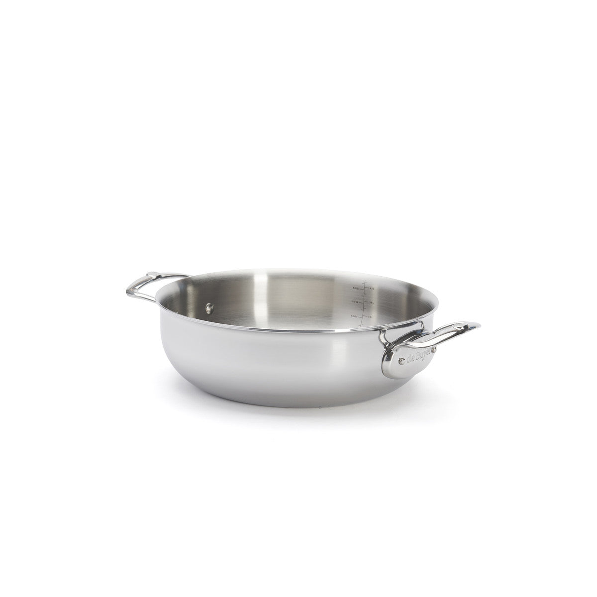 De Buyer Affinity 2.0 large, rounded sauteuse with two handles and lid