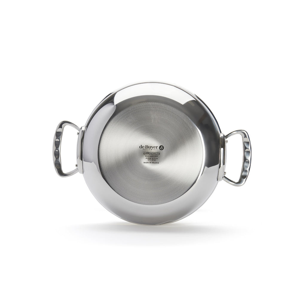 De Buyer Affinity 2.0 large, rounded sauteuse with two handles and lid