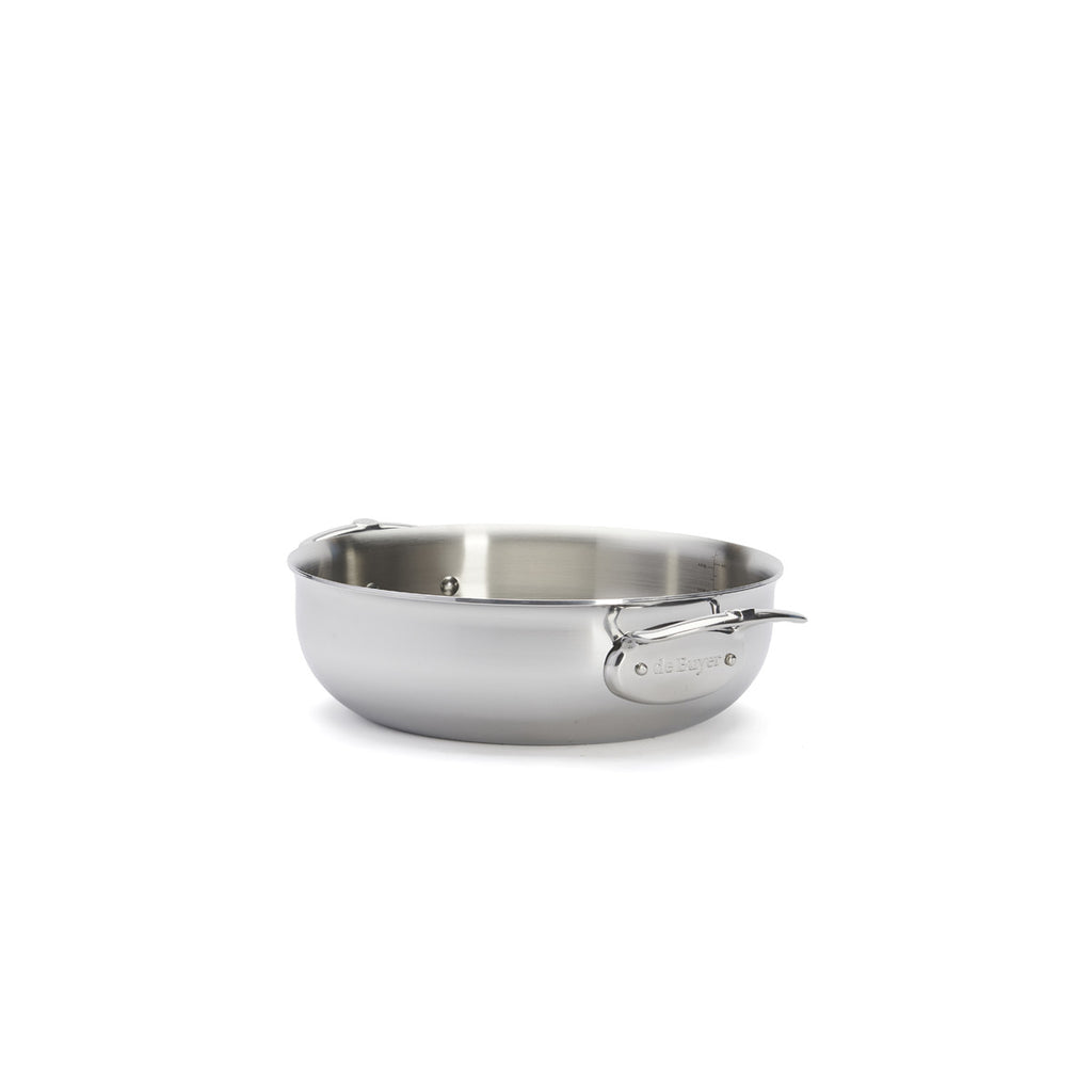 De Buyer Affinity 2.0 large, rounded sauteuse with two handles and lid