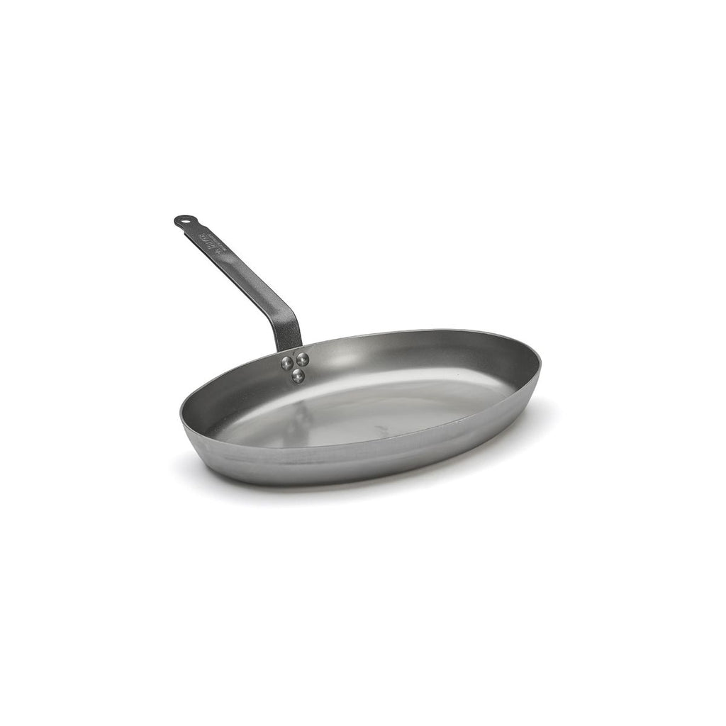 De Buyer fiskstekpanna med handtag på långsidan