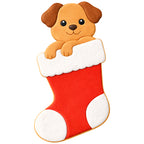 Utstickare hund i julstrumpa 7 cm