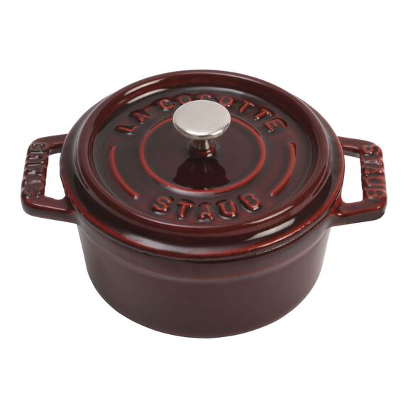 Staub mini cocotte rund 10 cm, 0,25 l, granatröd
