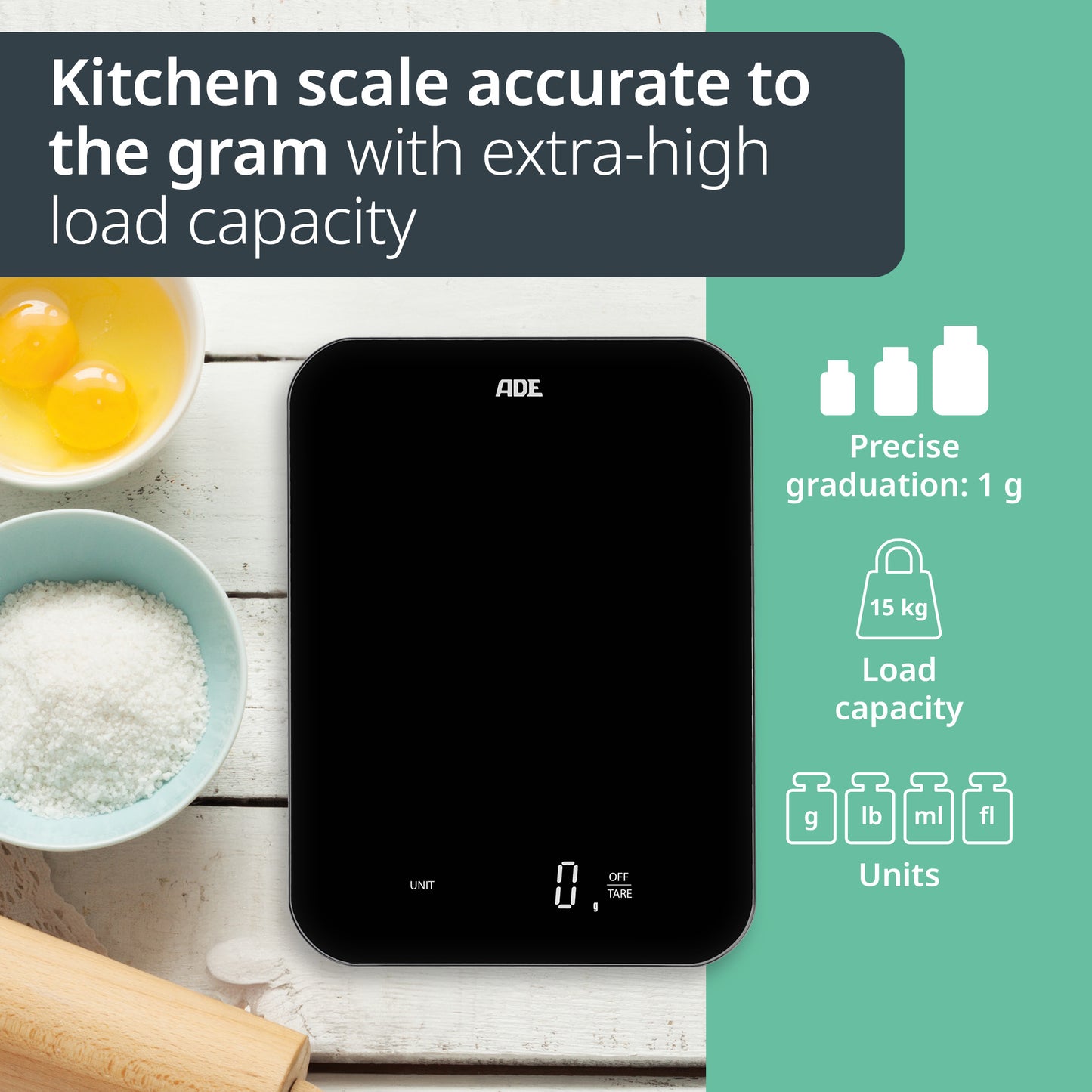 Ade rechargeable kitchen scale Tessa