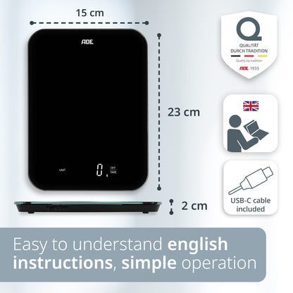 Ade rechargeable kitchen scale Tessa