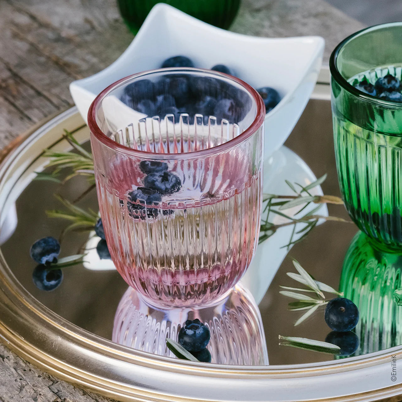 Ouessant water or tea glass 26 cl, rose