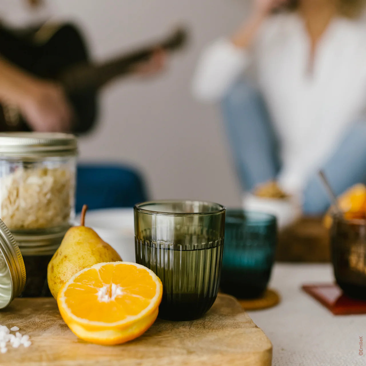 Ouessant vatten- eller teglas, 26 cl, olivgrön
