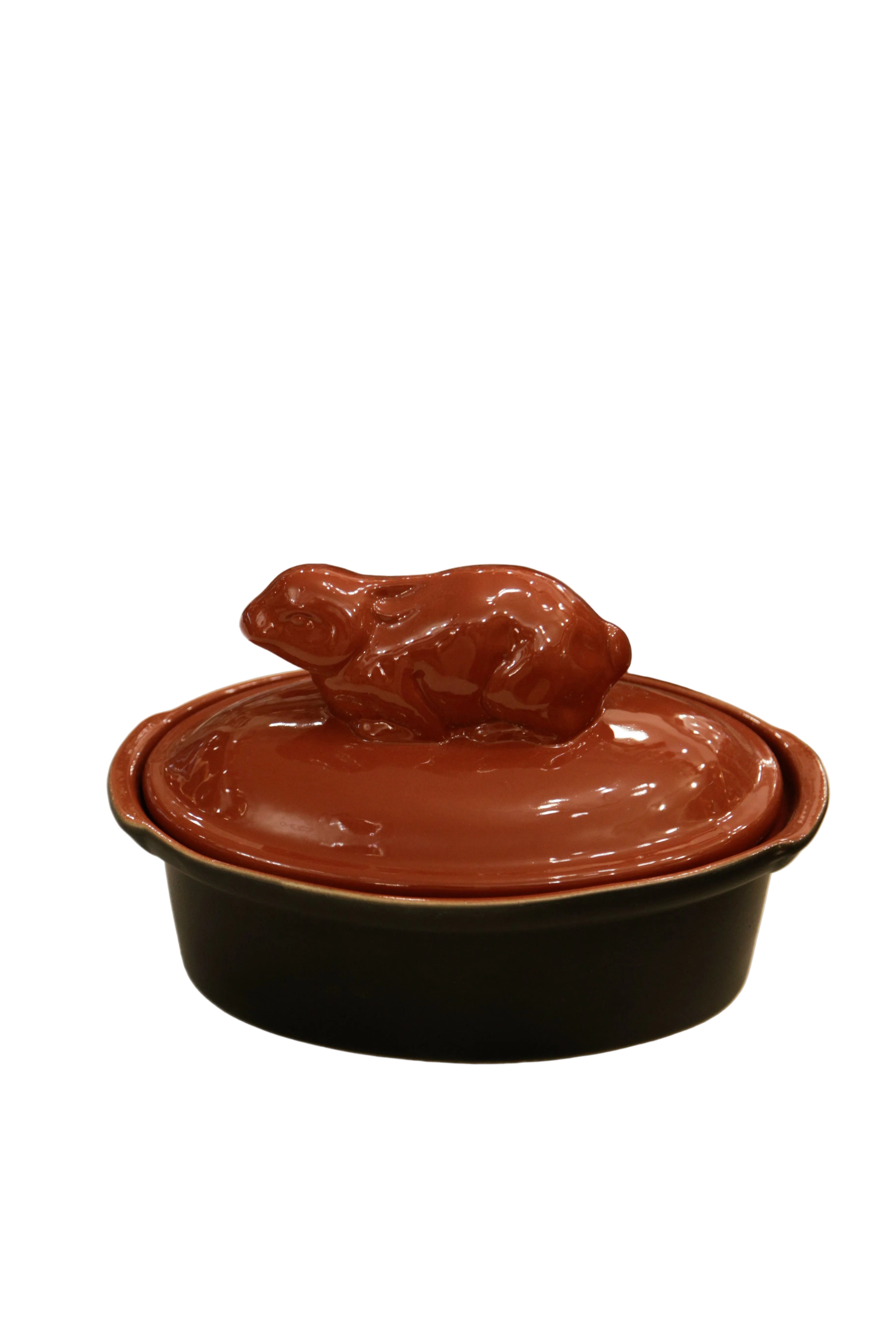 Digoin oval terrine mould, hare