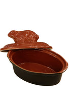 Digoin oval terrine mould, hare