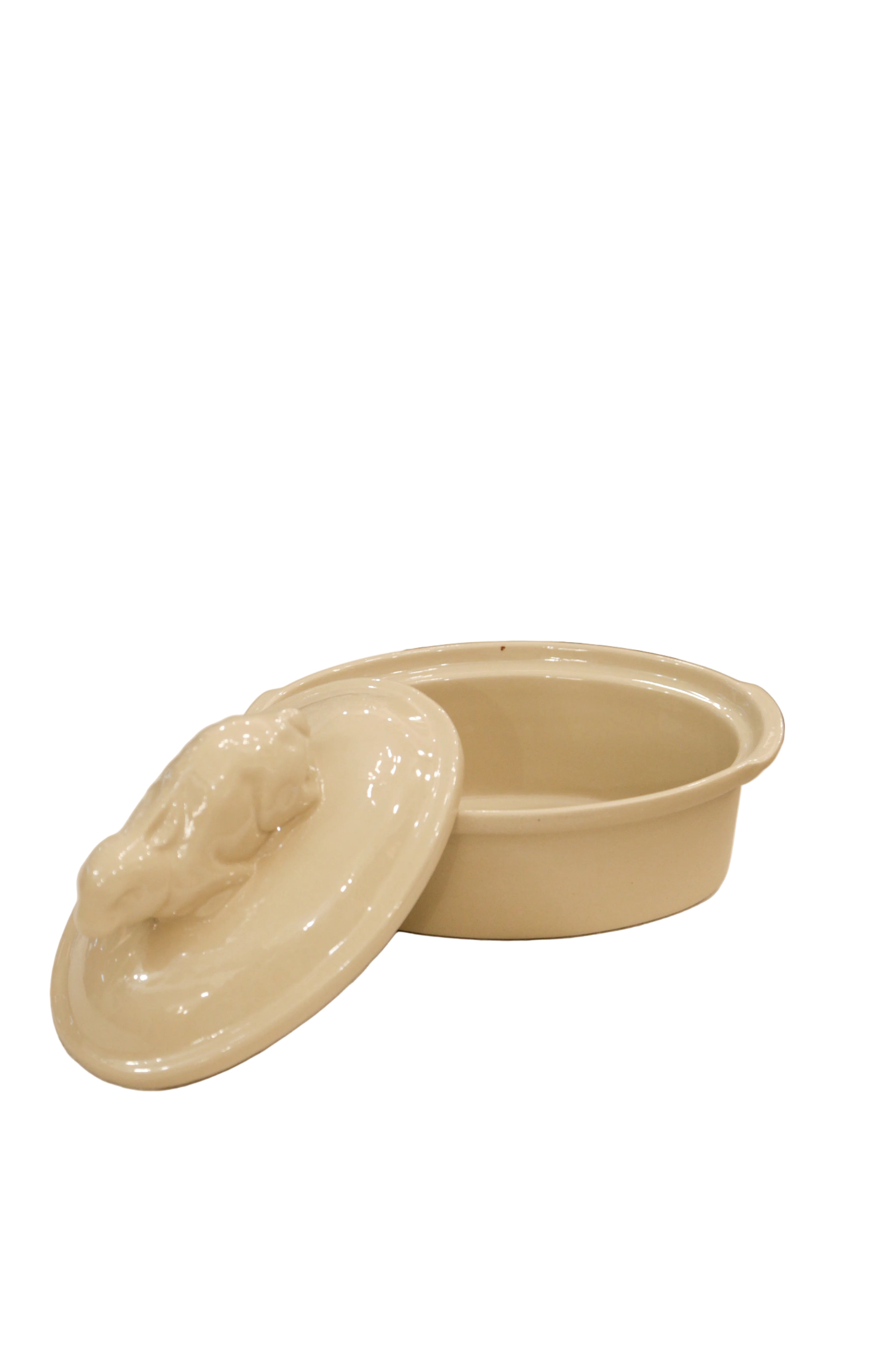Digoin oval terrine mould, hare