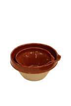 Digoin mixing bowl with spout, terracotta
