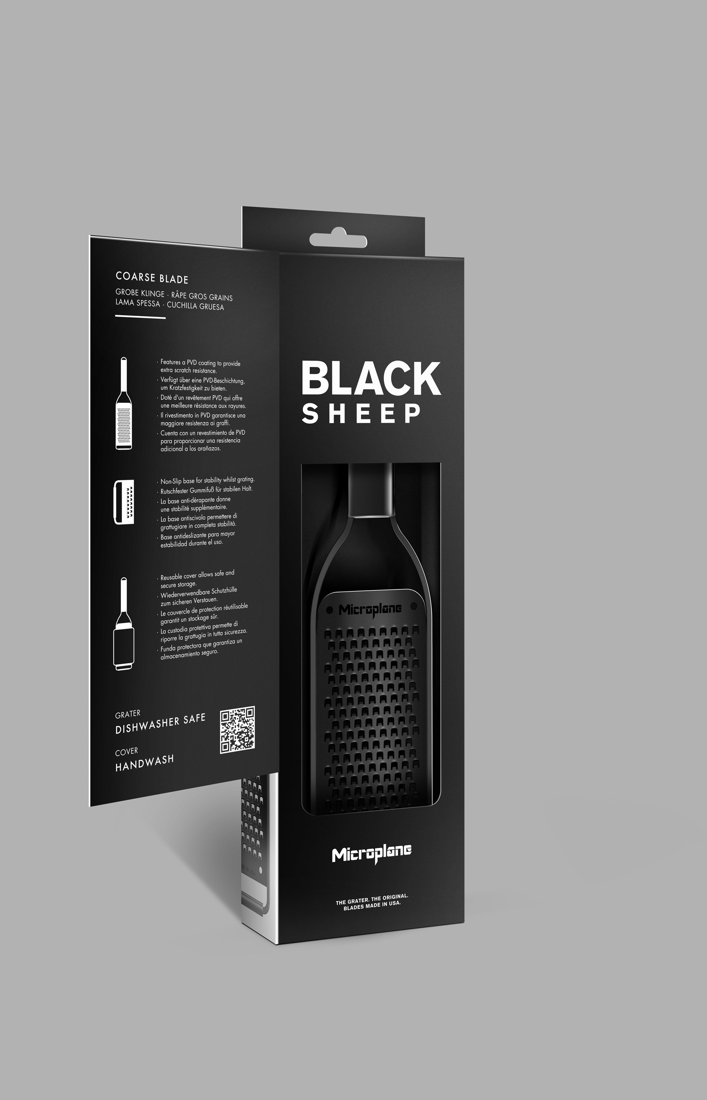 Microplane Black Sheep, grovt rivjärn