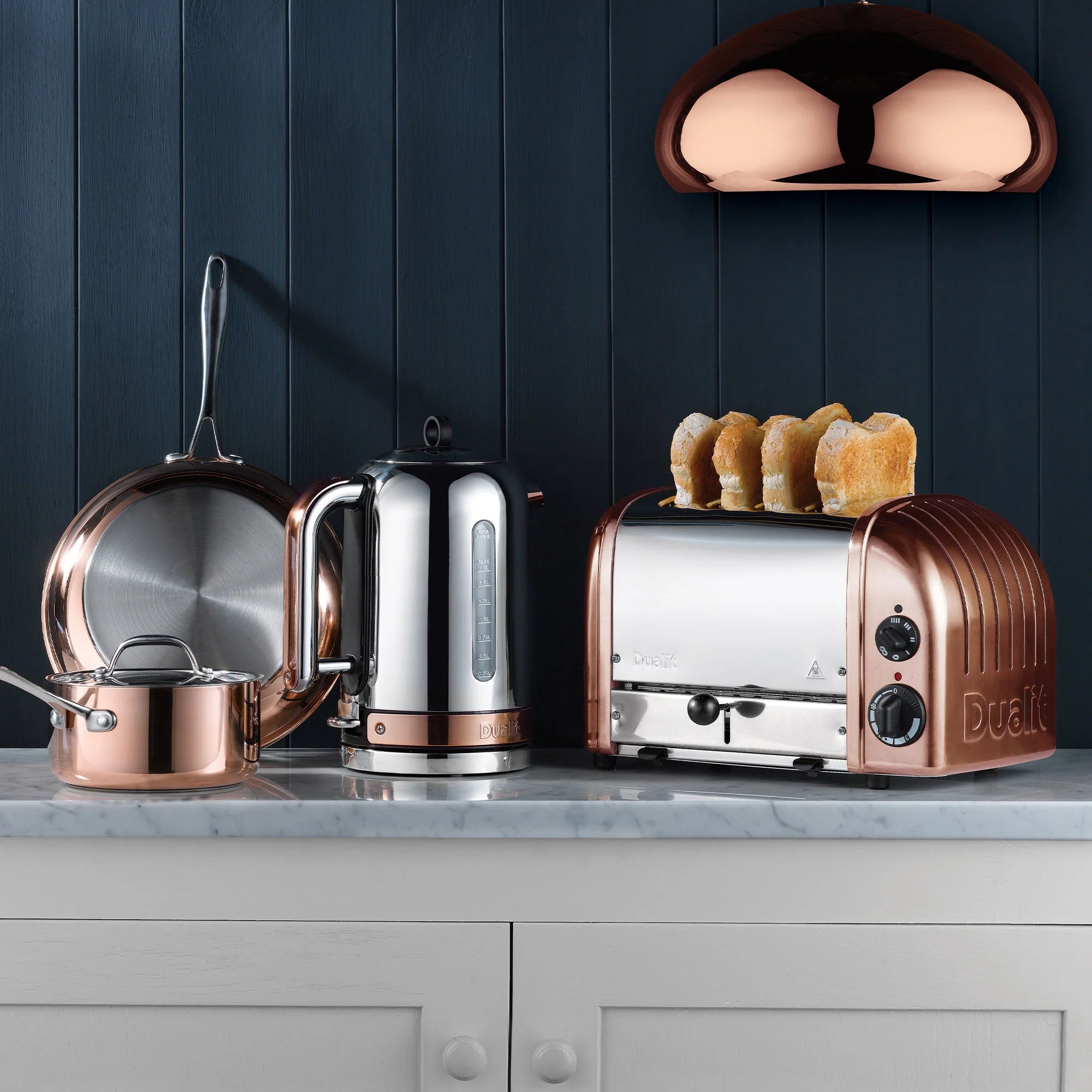 Dualit toaster, 4 slots, copper