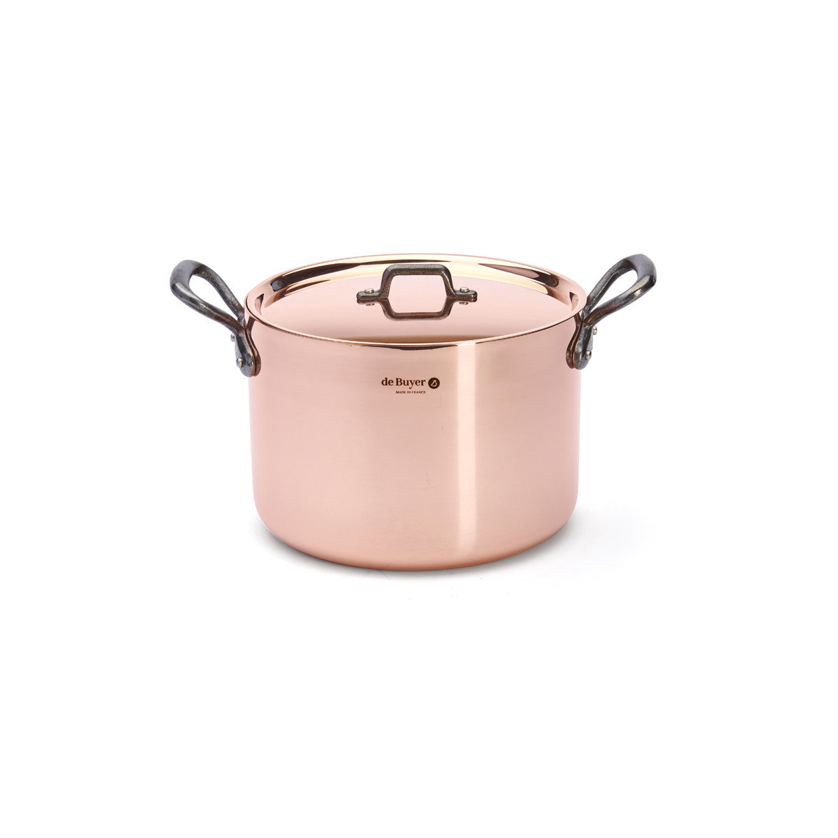 De Buyer Inocuivre hög gryta med lock, 7,5 l