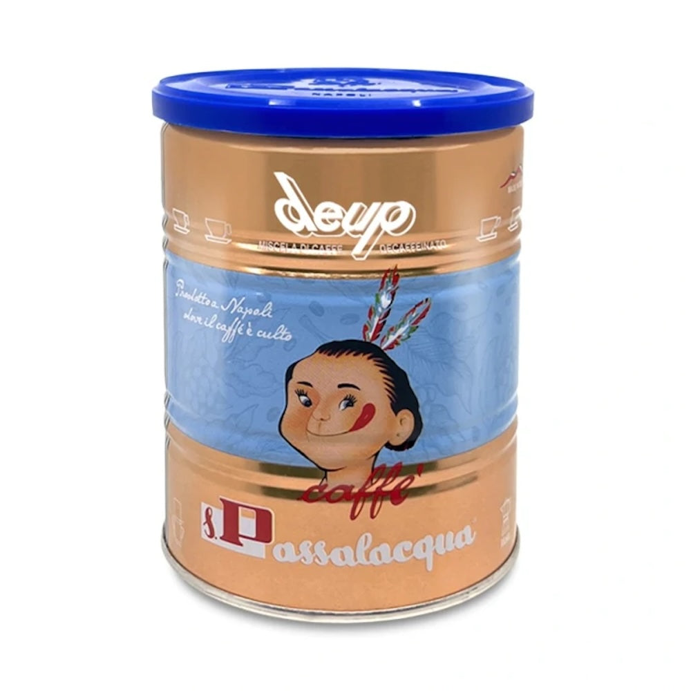 Passalacqua DeUp ground decaffeinated coffee, 250g tin