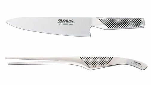 Global kockkniv 20 cm och pincett