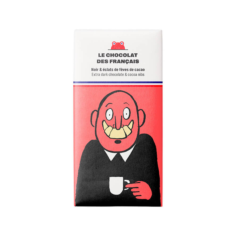 Le Chocolat des Français Extra mörk choklad med krossad kakao