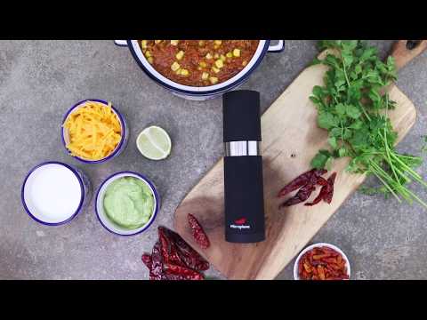Microplane chili mill