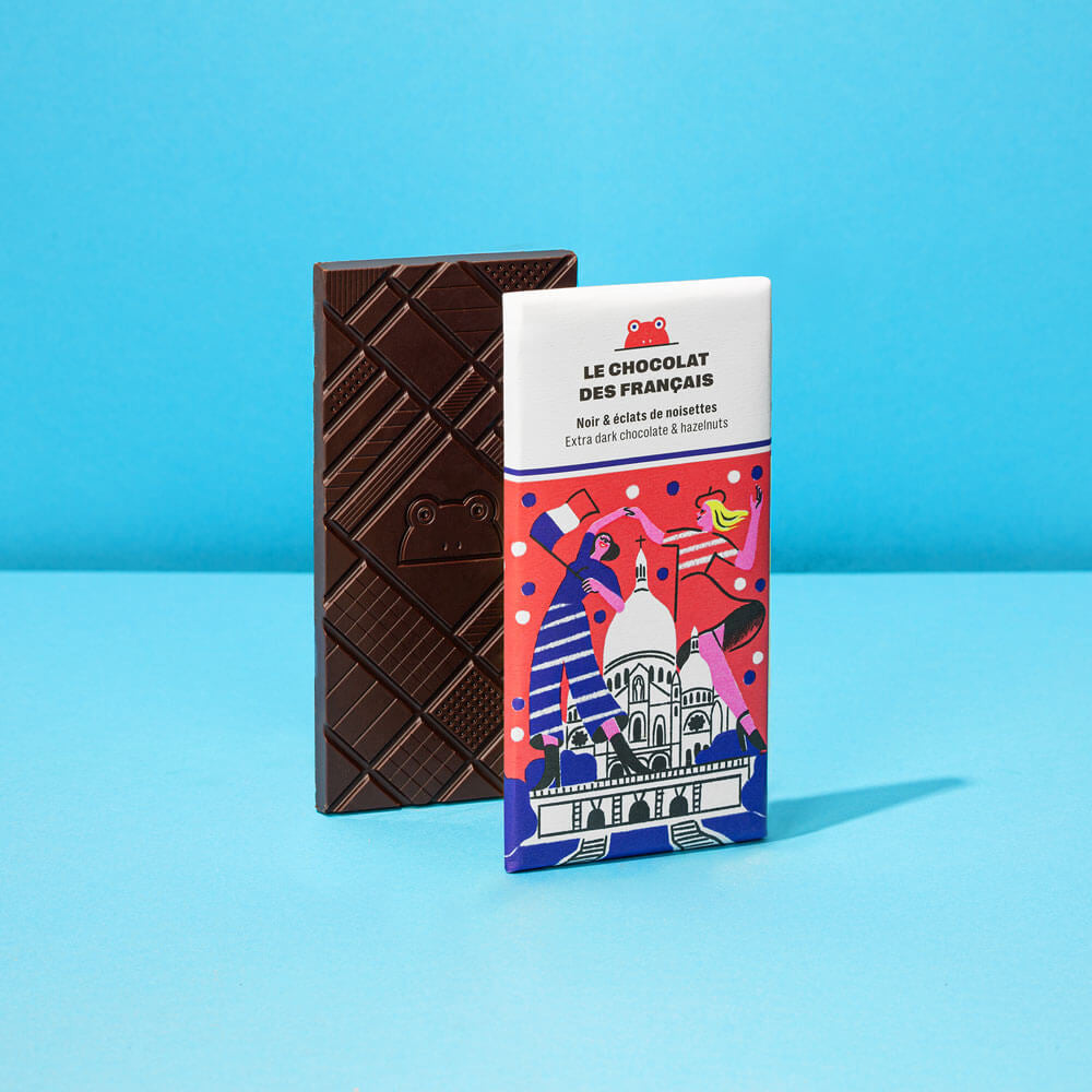 Le Chocolat des Français Extra mörk choklad med hasselnötter