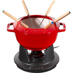 Staub Fondue set 20 cm, röd