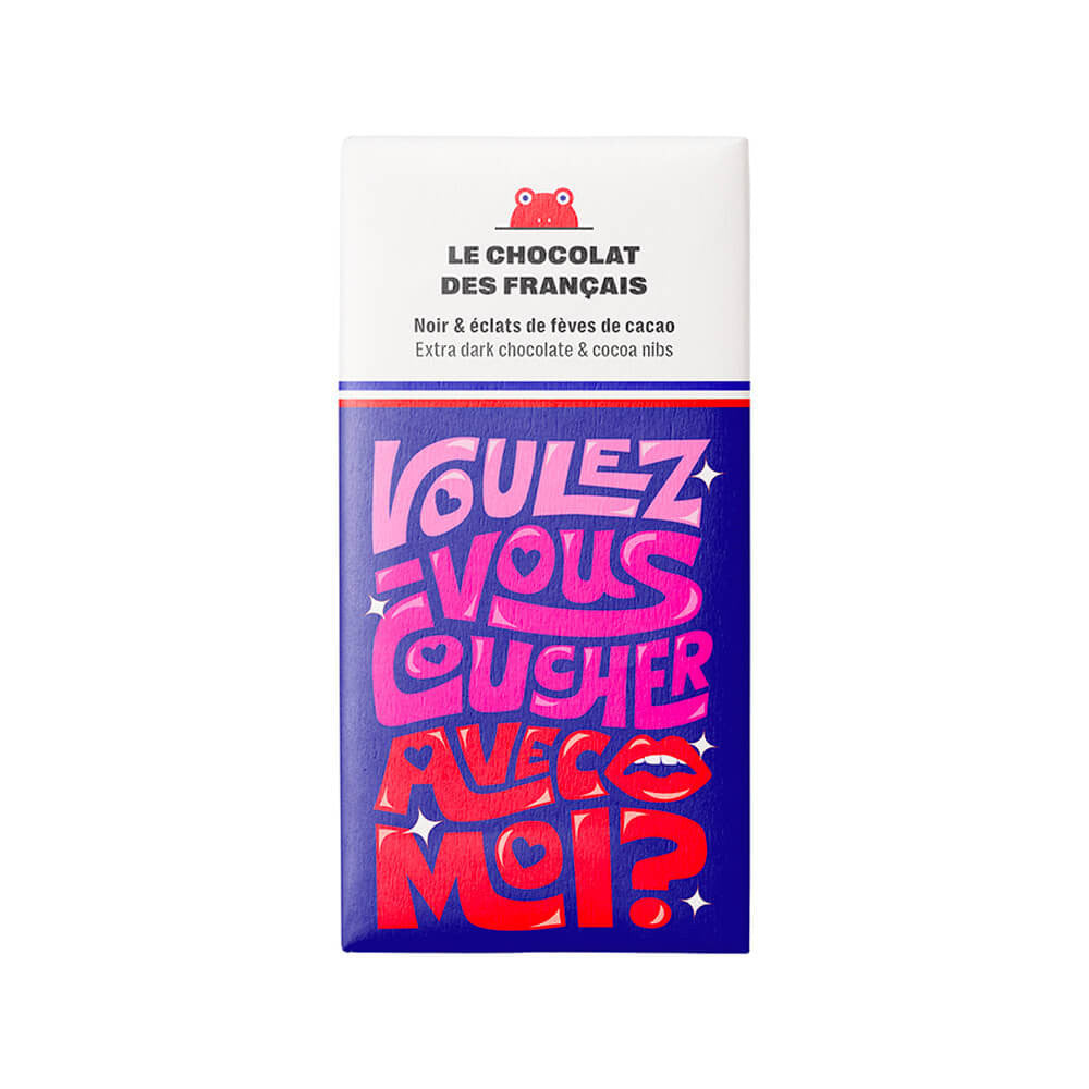 Le Chocolat des Français Extra mörk choklad med krossad kakao