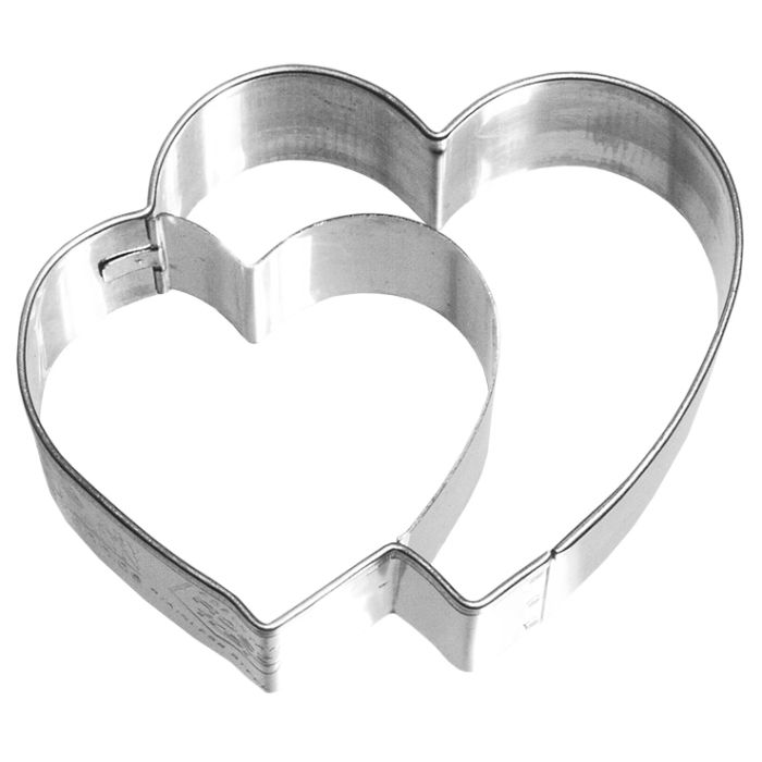 Cookie cutter double heart 6,5 cm