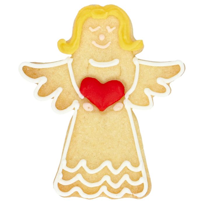 Cookie cutter angel with heart 7 cm